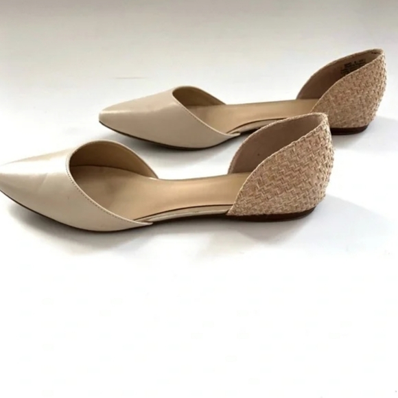 Apt. 9 D’Orsay Flats Bone and Beige with Basketweave & a Touch of Gold Size 9 - Picture 2 of 7